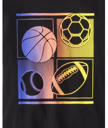 Childrens Place Black Sports Graphic Tee 